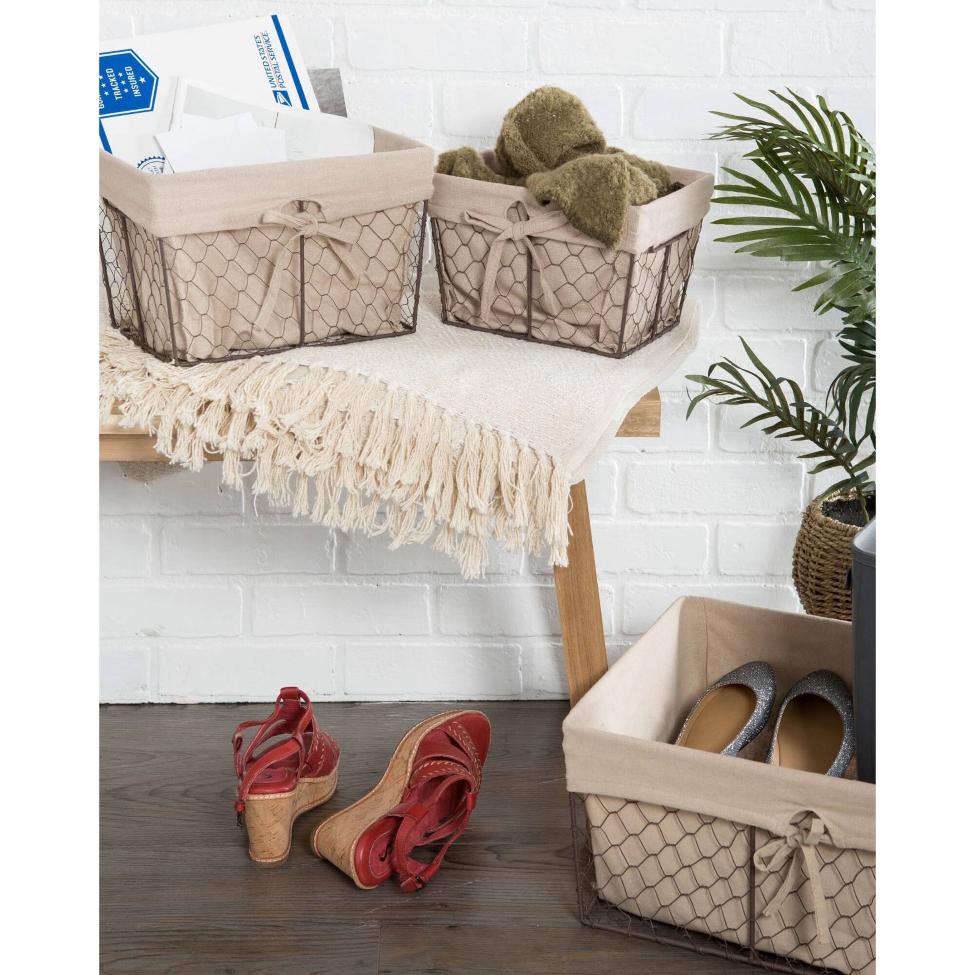 DII® Natural Lining Chicken Wire Basket Set